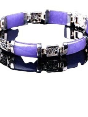Sterling Silver Purple Jade Bracelet